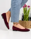 Balerini dama piele naturala intoarsa bordo inchis WIZ30 3