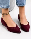Balerini dama piele naturala intoarsa bordo inchis WIZ30 1