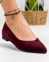 Balerini dama piele naturala intoarsa bordo inchis WIZ30 4