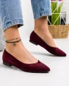Balerini dama piele naturala intoarsa bordo inchis WIZ30 2