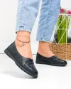 Balerini dama piele naturala negri cu model perforat JY3960 6