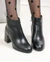 Botine dama piele naturala negre cu toc gros SN5015 3