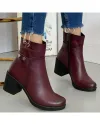Botine Imblanite Piele Naturala Tabita - Bordo 1