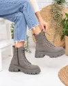 Ghete dama din piele naturala intoarsa gri F002-664 1
