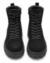 Ghete dama din piele naturala intoarsa negre F002-664 5