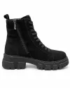 Ghete dama din piele naturala intoarsa negre F002-664 4