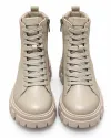 Ghete dama din piele naturala khaki F002-664 4