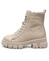 Ghete dama din piele naturala khaki F002-664 2