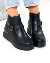 Ghete dama din piele naturala negre cu talpa inalta T-2658 3
