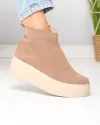 Ghete dama piele naturala intoarsa kaki captusite cu inchidere fermoar T-7027 2