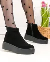 Ghete dama piele naturala intoarsa negre captusite T7027 3