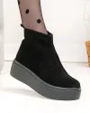 Ghete dama piele naturala intoarsa negre captusite T7027 5