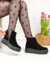 Ghete dama piele naturala intoarsa negre captusite T7027 4
