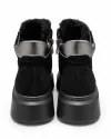 Ghete dama piele naturala intoarsa negre cu platforma F002-444B 6