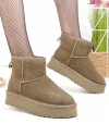 Ghete dama piele naturala intoarsa olive imblanite cu talpa usoara DS-4134 1