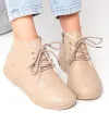 Ghete dama piele naturala kaki imblanite cu varf rotund si talpa cusuta F20-036 2