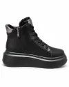 Ghete dama piele naturala negre cu platforma F002-444B 6