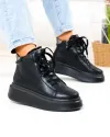 Ghete dama piele naturala negre cu platforma F002-444B 4