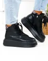Ghete dama piele naturala negre cu platforma F002-444B 3