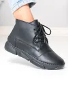 Ghete dama piele naturala negre imblanite cu talpa flexibila cusuta F20-036 3
