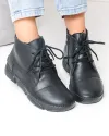 Ghete dama piele naturala negre imblanite cu talpa flexibila cusuta F20-036 1