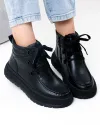 Ghete dama piele naturala negre imblanite cu talpa groasa JY7950 3