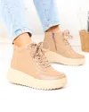 Ghete dama scurte din piele naturala khaki T-2628 2