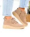 Ghete dama scurte khaki din piele naturala intoarsa F002-657 2