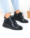 Ghete dama scurte negre din piele naturala F002-657 3