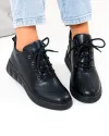 Ghete dama scurte negre din piele naturala F002-657 2