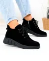 Ghete dama scurte negre din piele naturala intoarsa F002-657 2