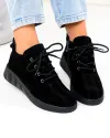 Ghete dama scurte negre din piele naturala intoarsa F002-657 3