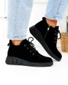Ghete dama scurte negre din piele naturala intoarsa F002-657 4
