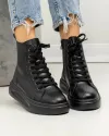 Ghete Imblanite Piele Naturala Negre AW458 4