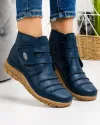 Ghete Imblanite Piele Naturala Noba - Bleumarin 2