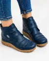 Ghete Imblanite Piele Naturala Noba - Bleumarin 4