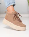Ghete scurte dama piele naturala intoarsa kaki T7026 2