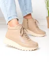 Ghete scurte dama piele naturala kaki cu inchidere fermoar F002-660 4