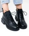 Ghete scurte dama piele naturala negre cu varf rotund JY7982 3