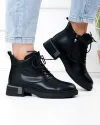 Ghete scurte dama piele naturala negre cu varf rotund JY7982 4