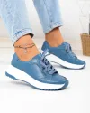Pantofi casual albastri din piele naturala T-2820 2