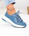 Pantofi casual albastri din piele naturala T-2820 3