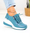 Pantofi casual dama din piele naturala albastri ZT-04 1