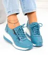 Pantofi casual dama din piele naturala albastri ZT-04 3
