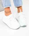 Pantofi casual dama din piele naturala albi F002-674 3