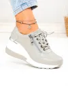 Pantofi casual dama din piele naturala gri ZT-04 3