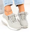 Pantofi casual dama din piele naturala gri ZT-04 4
