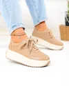Pantofi casual dama din piele naturala khaki F002-674 1