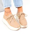 Pantofi casual dama din piele naturala khaki F002-674 4