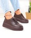 Pantofi casual dama din piele naturala maro F002-670 1